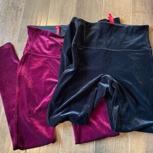 SPANX High Waist Velour Leggings Sz L (Set of 2)
